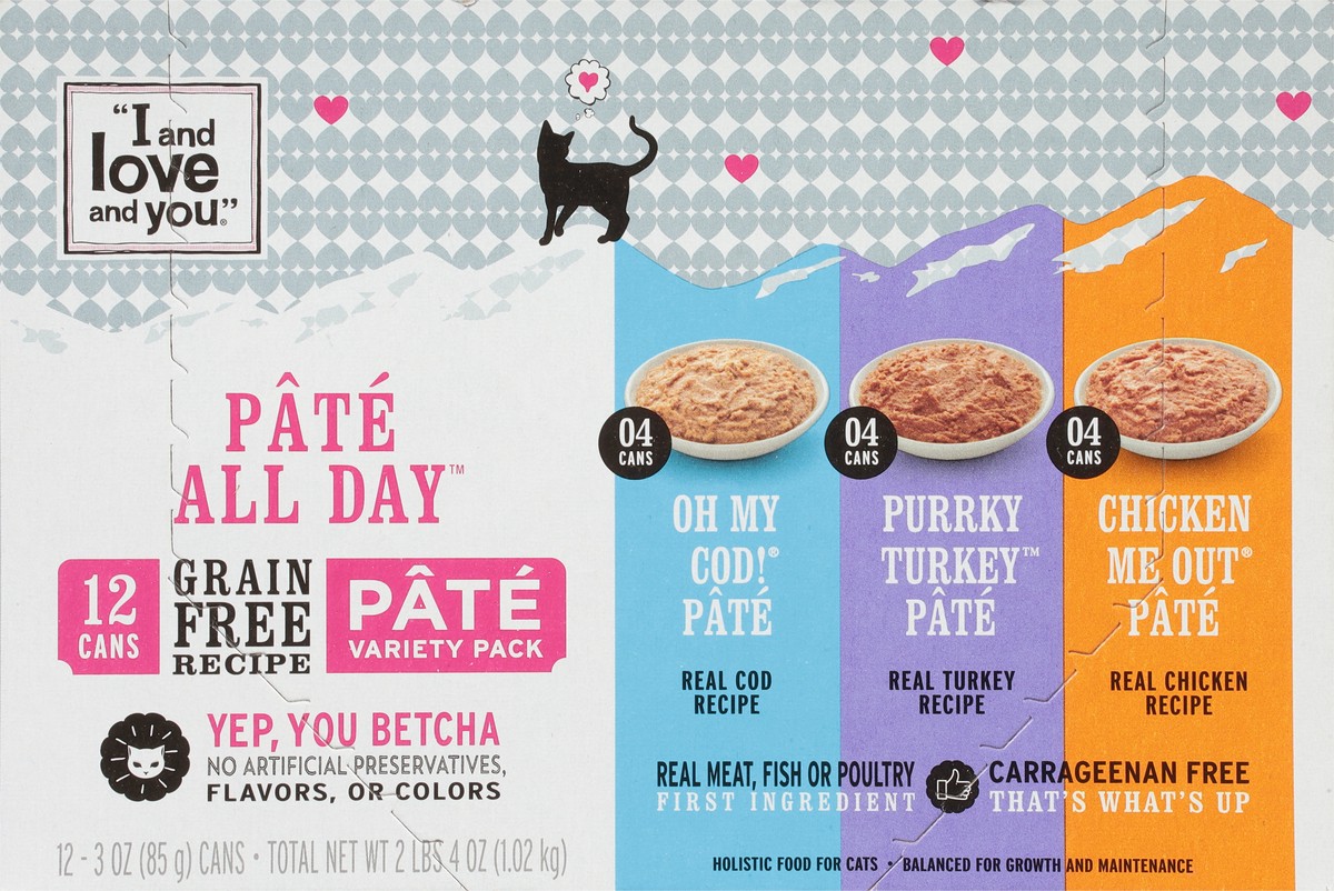 slide 4 of 10, I and Love and You Cat Food Variety, 3 oz