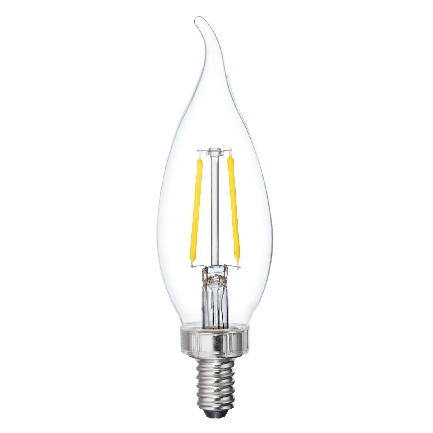 slide 4 of 6, GE Refresh HD LED 40W EQ Clear Decorative Candelabra Base Bent Tip Dimmable Light Bulb 3-Pack, 1 ct