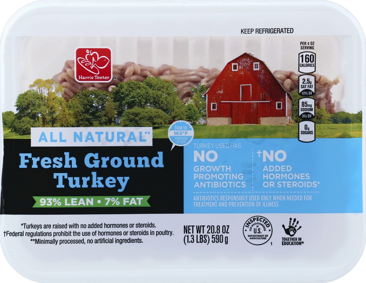 slide 2 of 4, Harris Teeter Ground Turkey, 20.8 oz