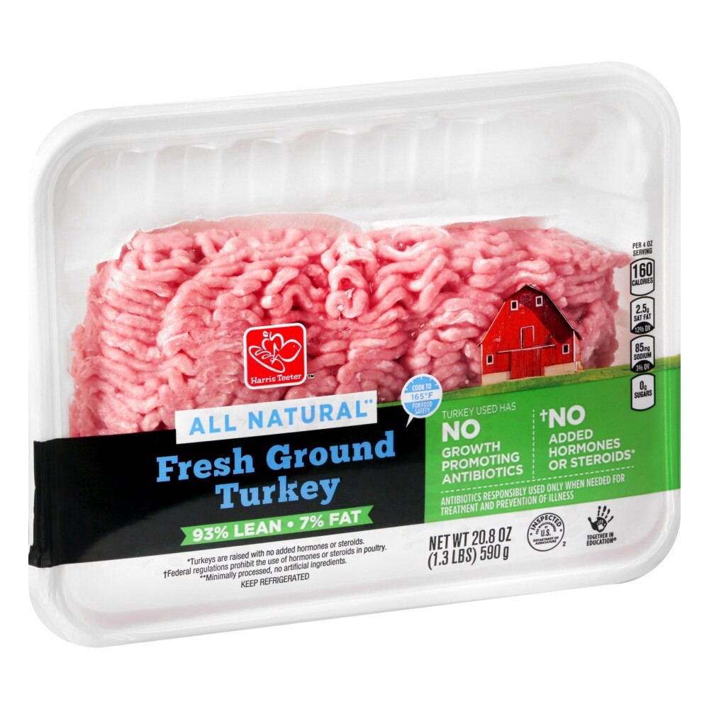 slide 1 of 4, Harris Teeter Ground Turkey, 20.8 oz