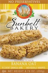 Sunbelt Bakery Chewy Banana Oat Granola Bars 10 bars 10 ea Box
