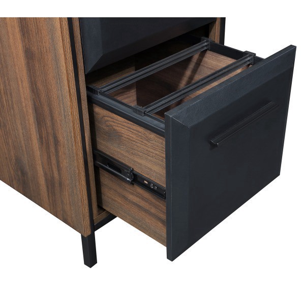 slide 10 of 10, Thomasville Alderbrook 60""W L-Shaped Corner Desk With Integrated Power Outlet, Walnut/Matte Black, 1 ct