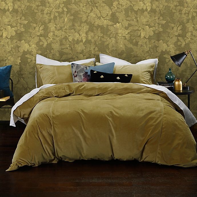 slide 1 of 2, MM Linen Meeka Velvet Raffia King Duvet Cover Set - Gold, 3 ct