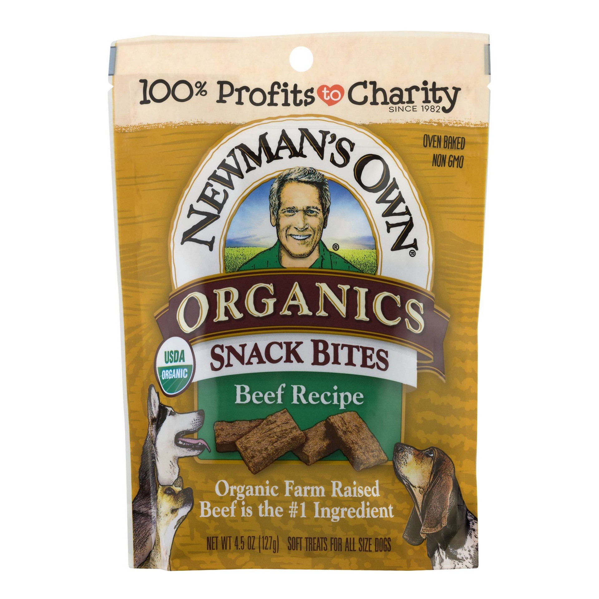 slide 1 of 4, Newman's Own - Organic Beef Flavor Snack Bites, 4.5 oz