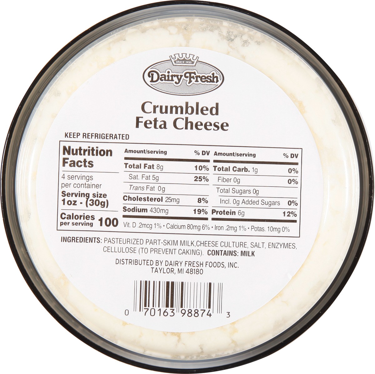 slide 11 of 13, Dairy Fresh Feta Cheese, Crumbled - 4 oz, 4 oz