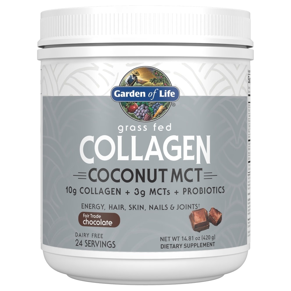 slide 1 of 1, Garden of Life Collagen Coconut Mct Powder, Chocolate, 14.81 oz
