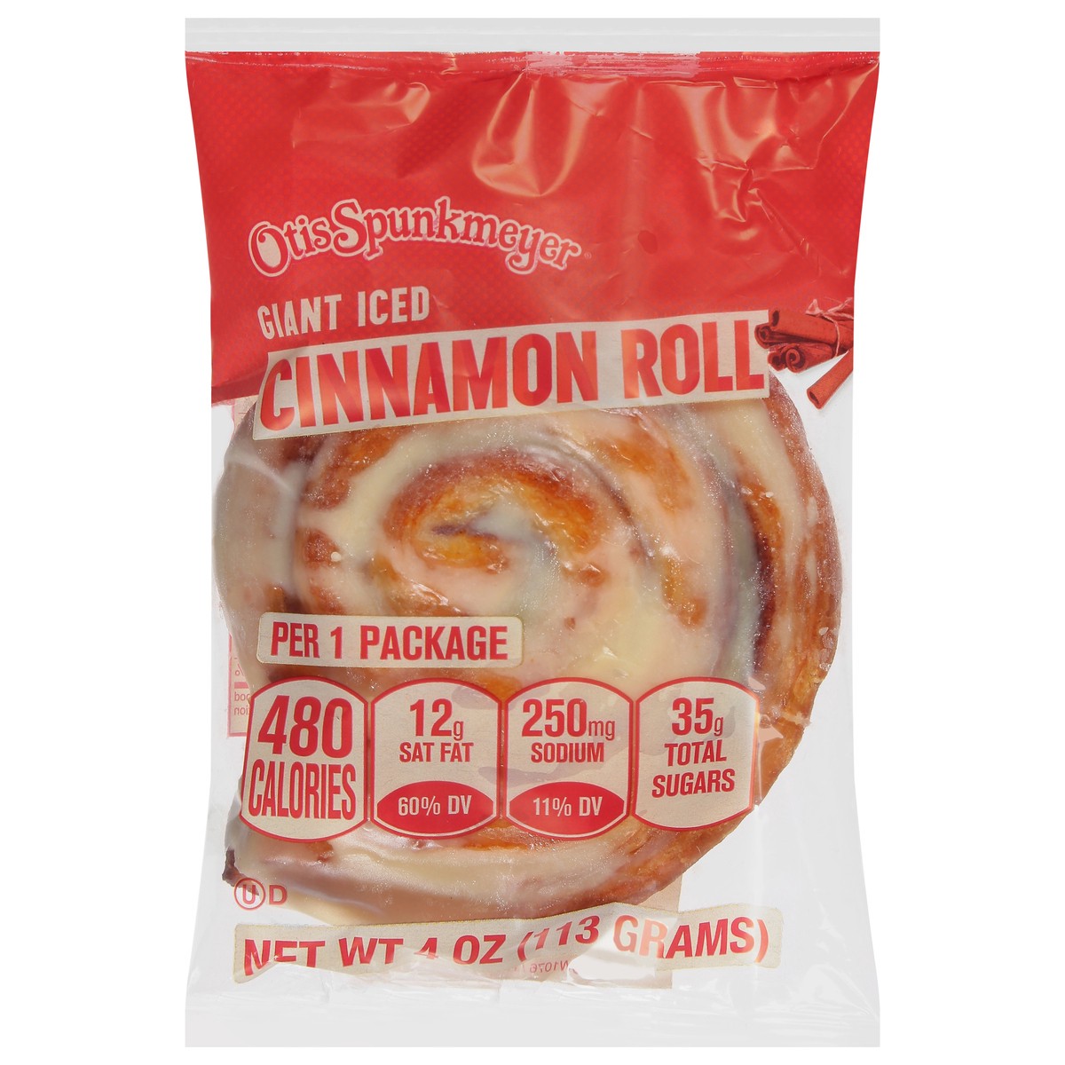 slide 14 of 14, Otis Spunkmeyer Giant Iced Cinnamon Roll 4 oz, 4 oz
