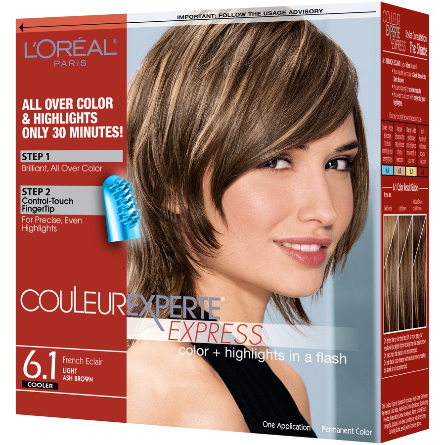 slide 4 of 8, L'Oréal Couleur Experte Express Color + Highlights in a Flash, Cooler French Eclair Light Ash Brown 6.1, 1 ct