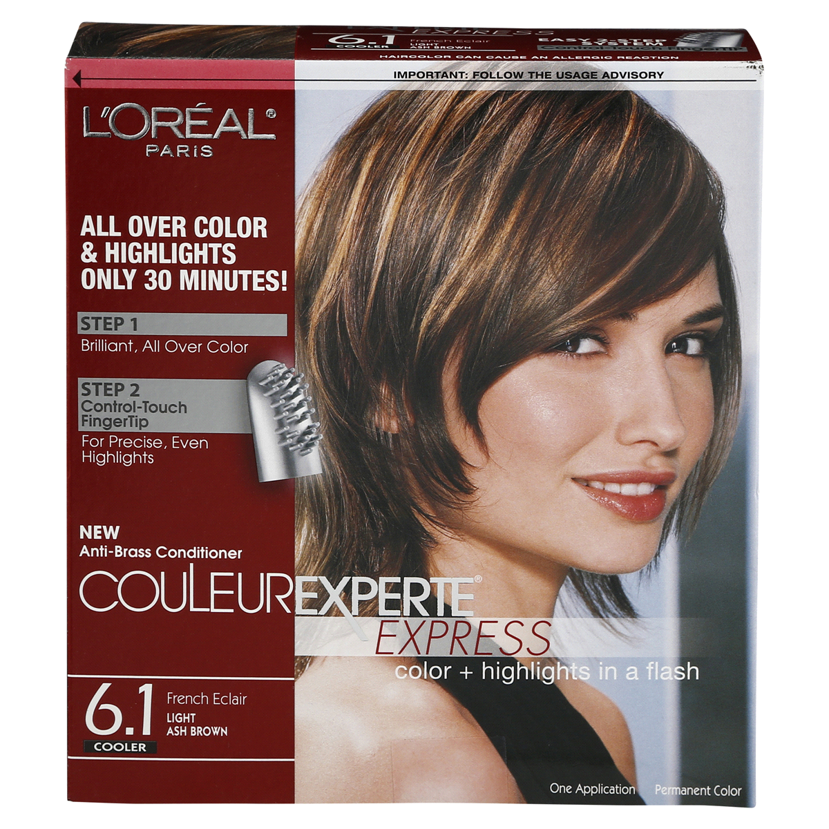 slide 1 of 8, L'Oréal Couleur Experte Express Color + Highlights in a Flash, Cooler French Eclair Light Ash Brown 6.1, 1 ct