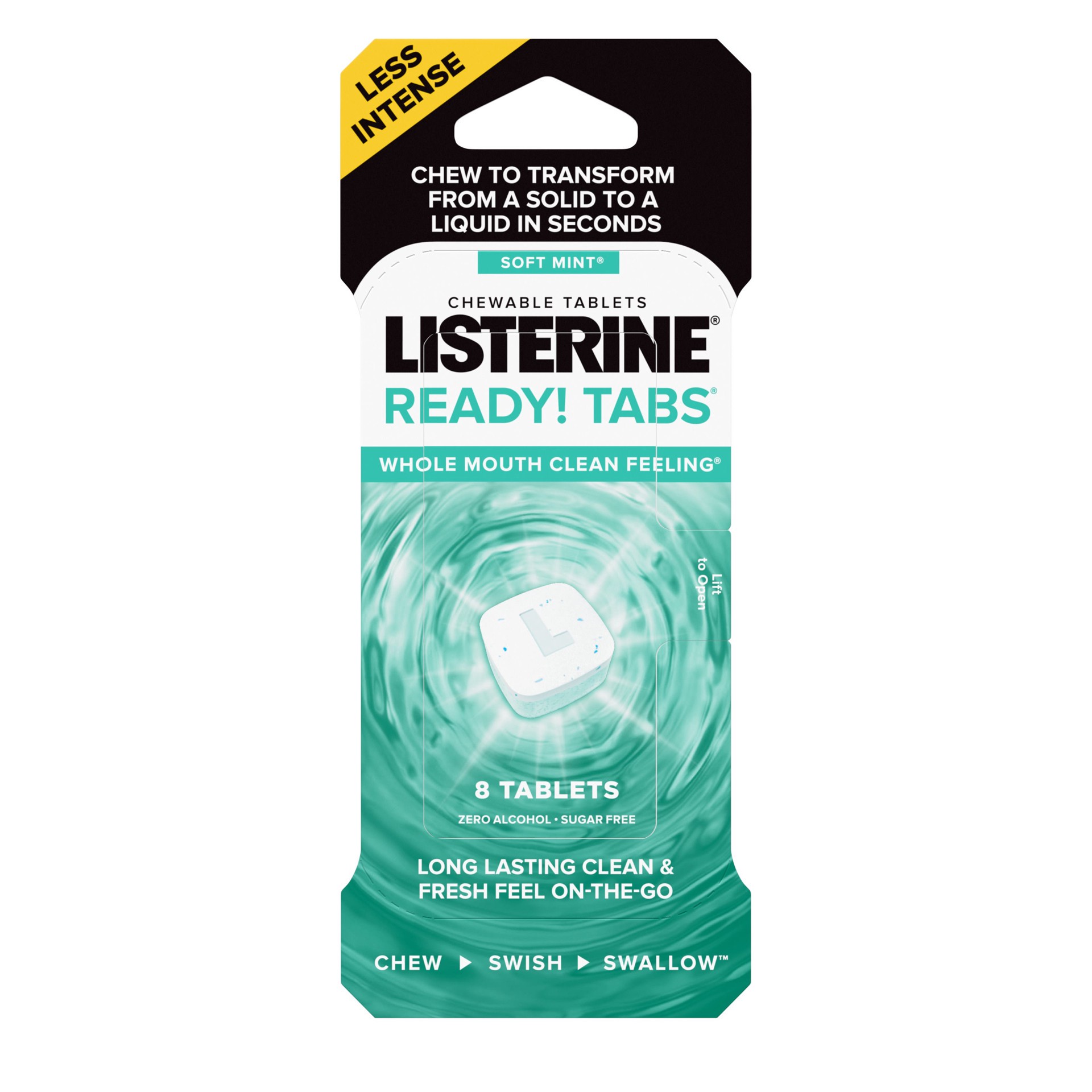 slide 1 of 10, Listerine Ready Tabs Soft Mint, 8 ct