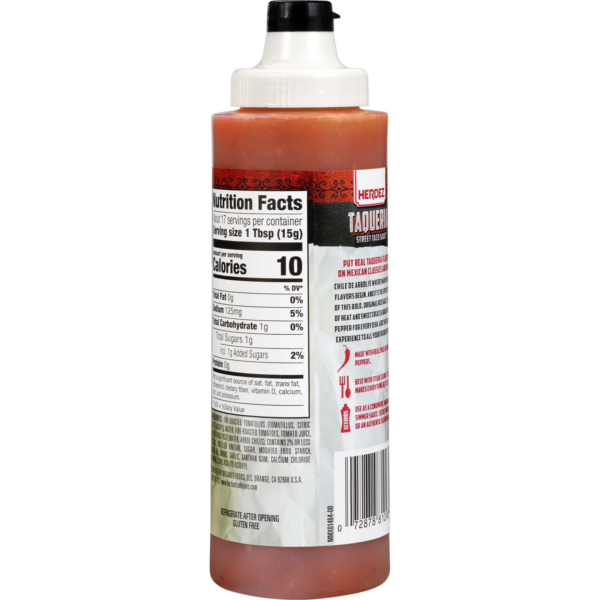 Herdez® Medium Original Roja Taqueria Street Taco Sauce™ 9 oz. Squeeze