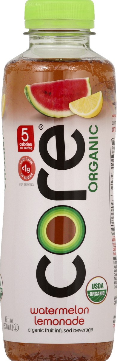 slide 4 of 6, Core Organic Fruit Infused Beverage Watermelon Lemonade - 18 fl oz, 18 fl oz