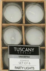 Tuscany Candle Set of 6 Unscented Party Lights
