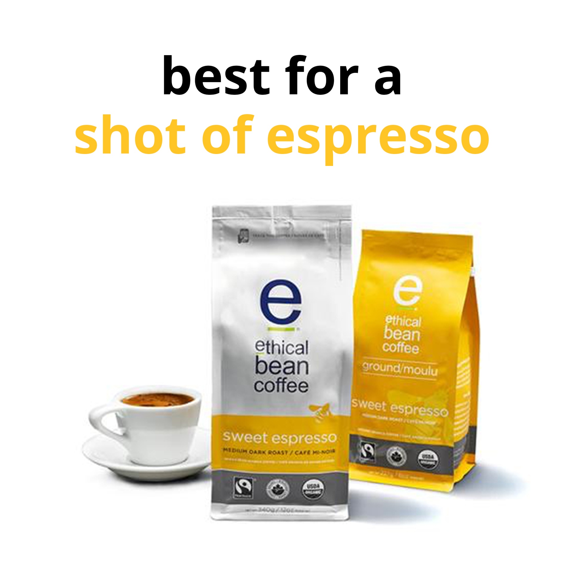 slide 6 of 8, Ethical Bean Fairtrade Organic Coffee, Sweet Espresso Medium Dark Roast, Whole Bean Espresso Coffee, 12 oz