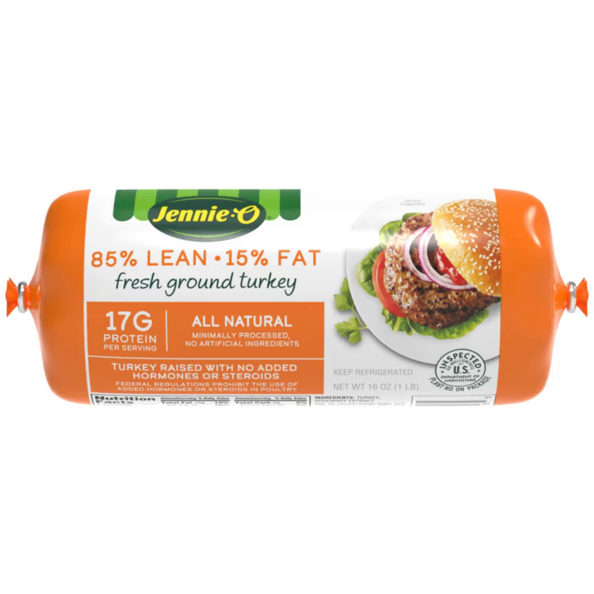 slide 1 of 17, JENNIE O TURKEY STORE Jennie-O 85% Lean Fresh Ground Turkey, 16 oz Chub, 16 oz