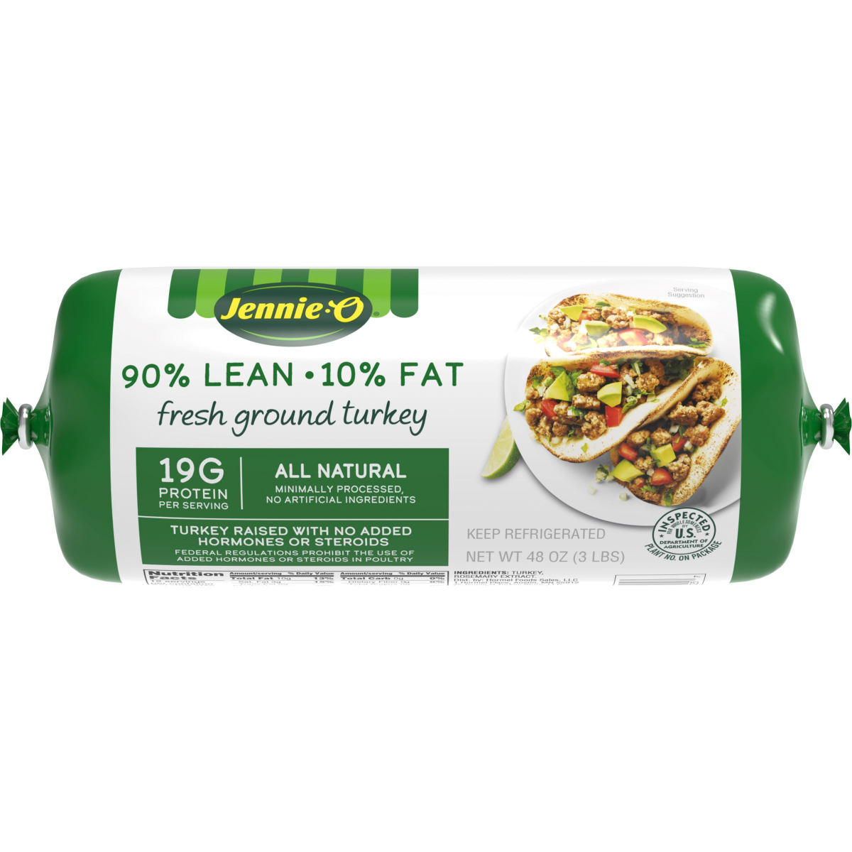 slide 1 of 17, JENNIE O TURKEY STORE Jennie-O 90% Lean Fresh Ground Turkey, 48 oz Chub, 48 oz