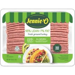 JENNIE-O Ground Turkey 93% Lean / 7% Fat - 1 lb. tray