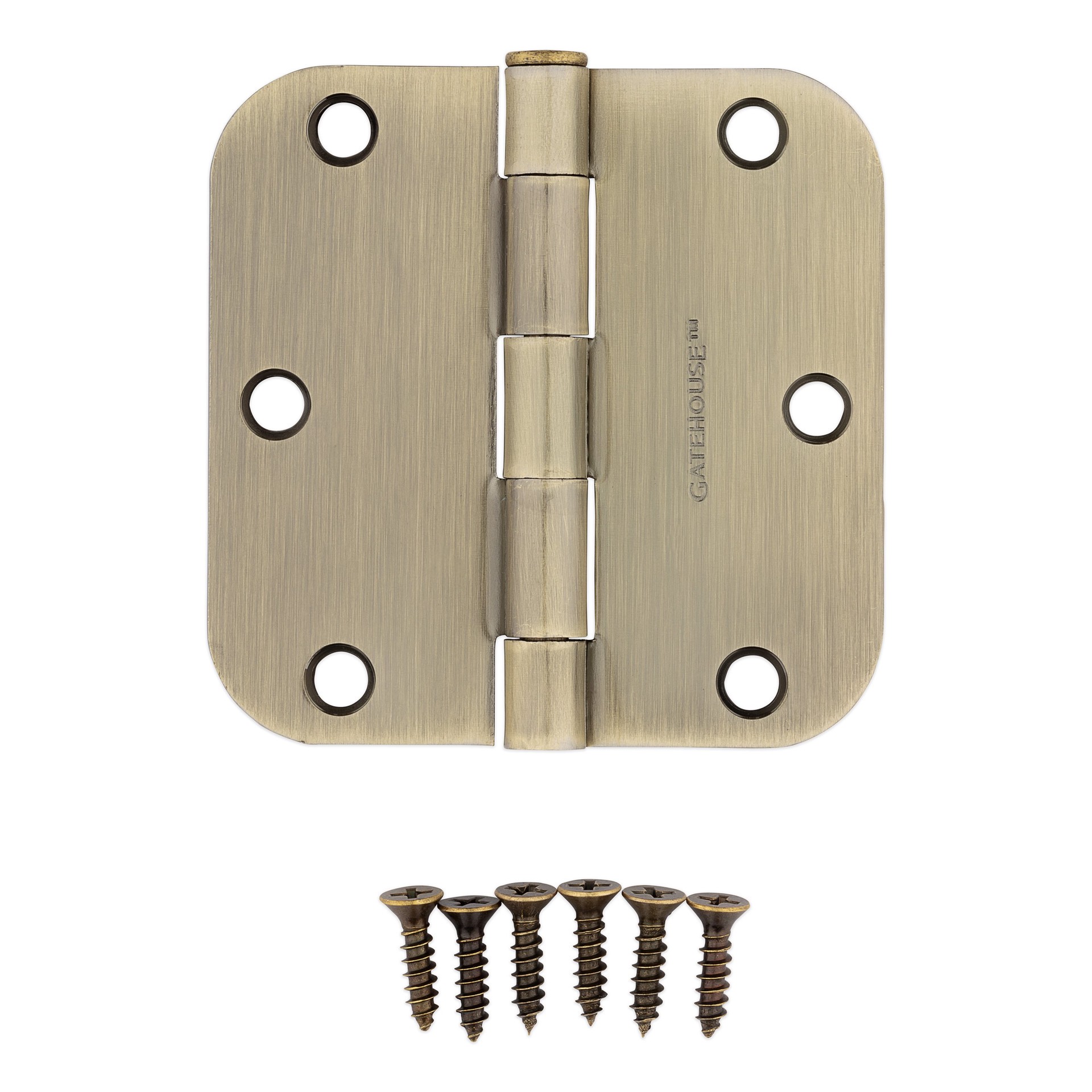 slide 3 of 6, RELIABILT 3-1/2-in H x 5/8-in Radius Gold Mortise Interior Door Hinge, 1 ct