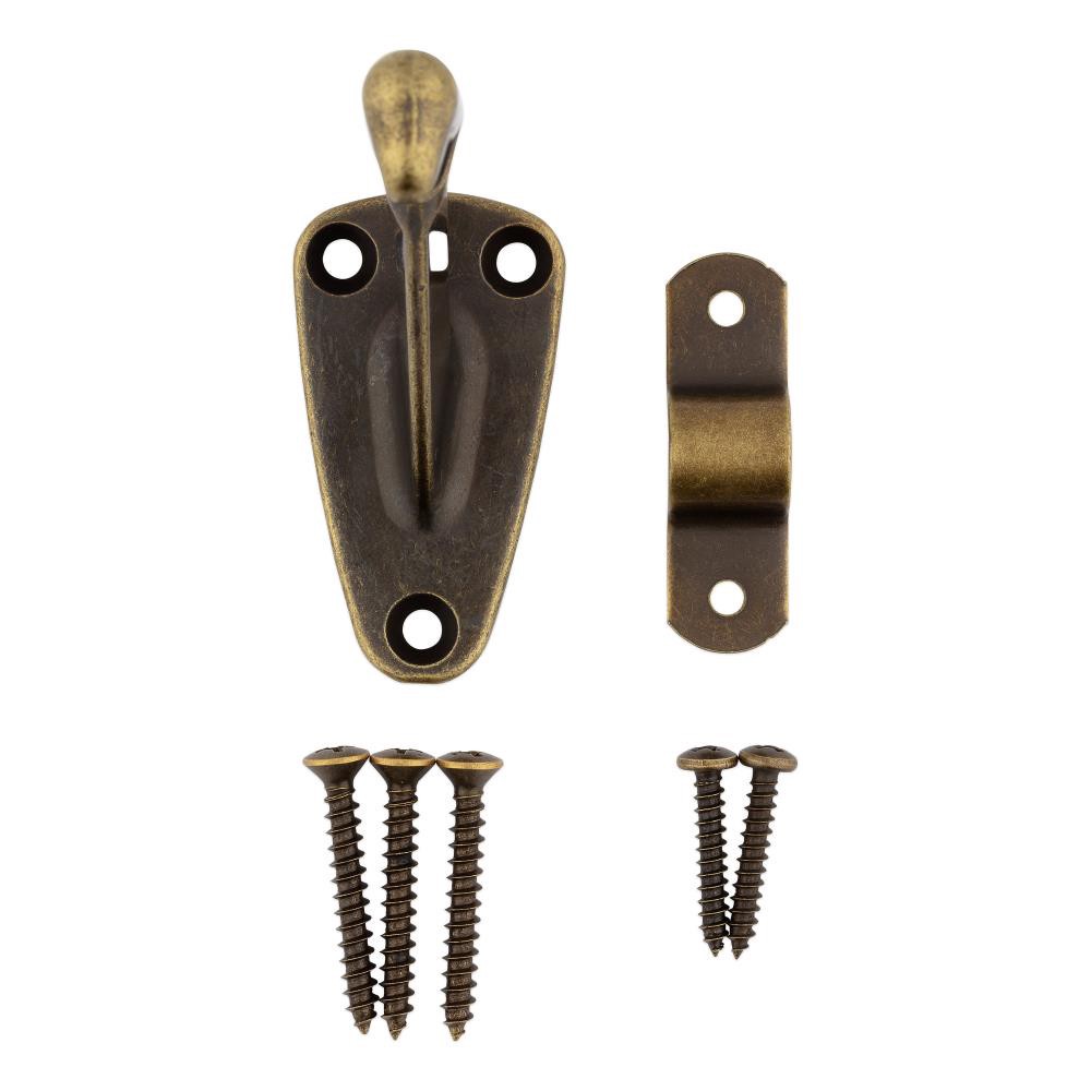 slide 2 of 4, RELIABILT 2.08-in x 3.1-in Antique Brass Finished Zinc alloy Interior Handrail bracket, 1 ct