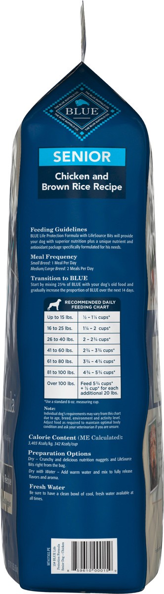 slide 3 of 10, Blue Buffalo Life Protection Formula Senior Dry Dog Food, Supports Joint Health and Mobility Chicken & Brown Rice Recipe, 15-lb Bag, 15 lb