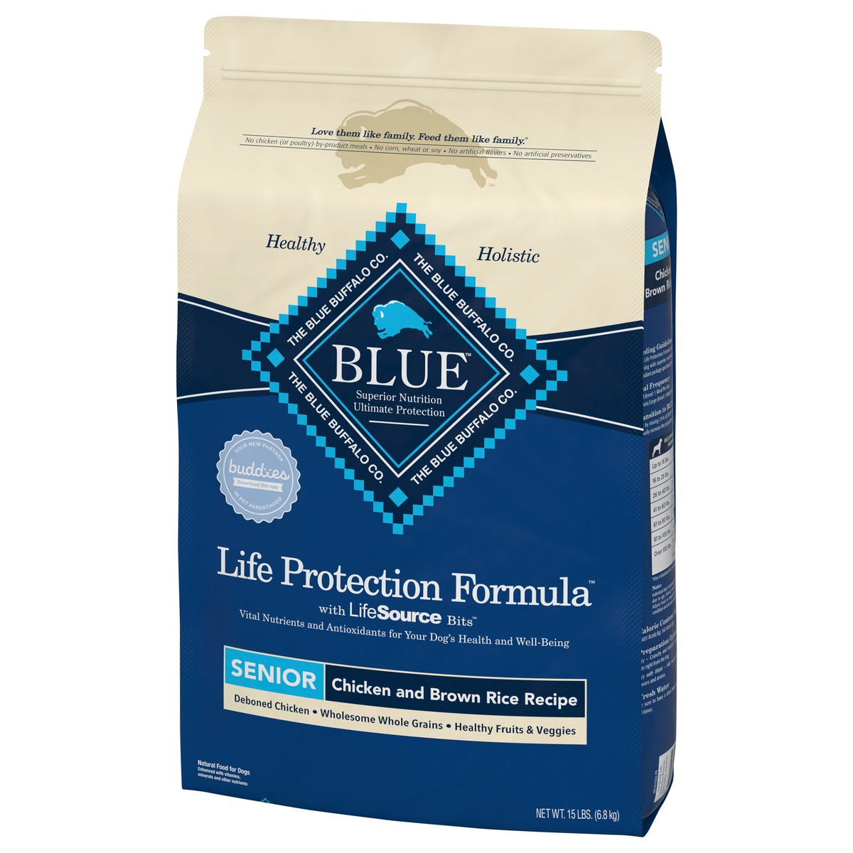 slide 9 of 10, Blue Buffalo Life Protection Formula Senior Dry Dog Food, Supports Joint Health and Mobility Chicken & Brown Rice Recipe, 15-lb Bag, 15 lb