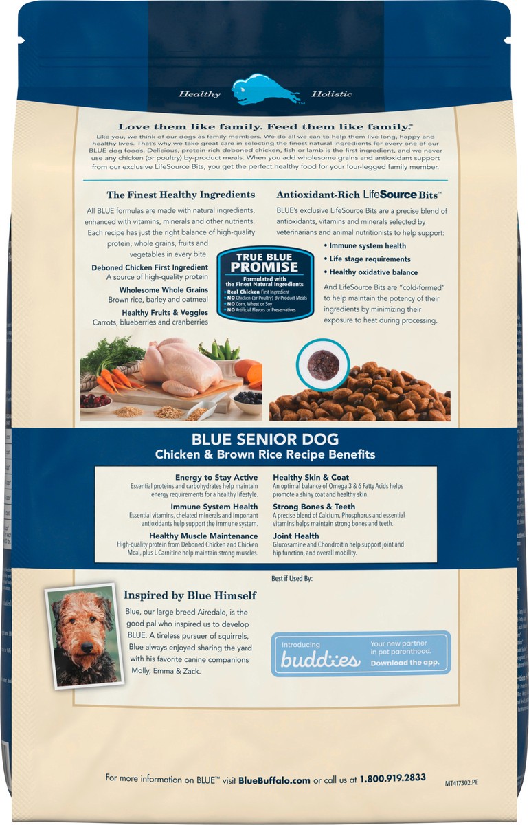 slide 5 of 10, Blue Buffalo Life Protection Formula Senior Dry Dog Food, Supports Joint Health and Mobility Chicken & Brown Rice Recipe, 15-lb Bag, 15 lb