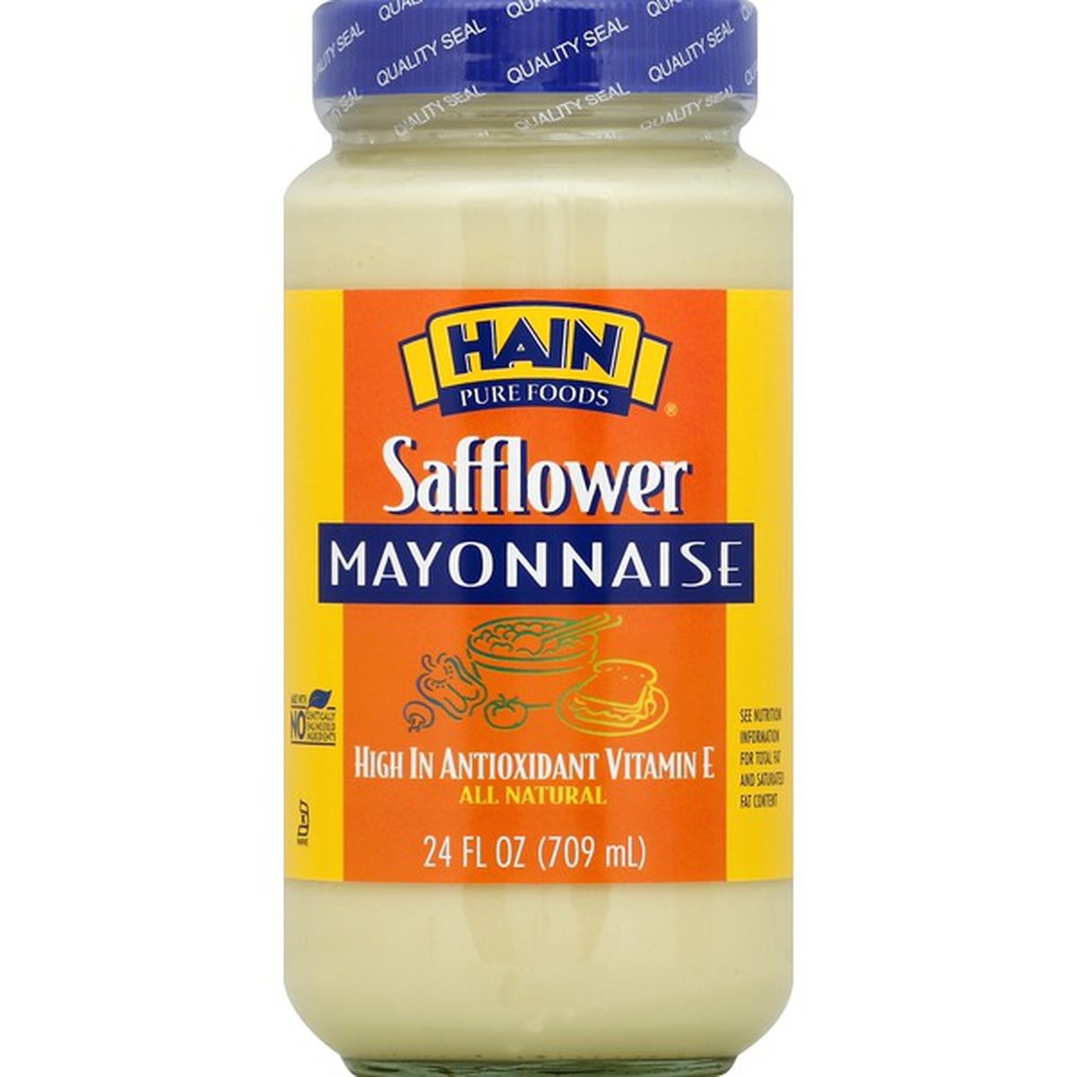 slide 1 of 1, Hain Mayonnaise, Safflower, 24 oz