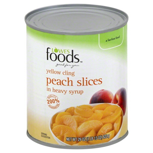 slide 1 of 1, Lowes Foods Yellow Cling Peach Slices In Heavy Syrup, 29 oz