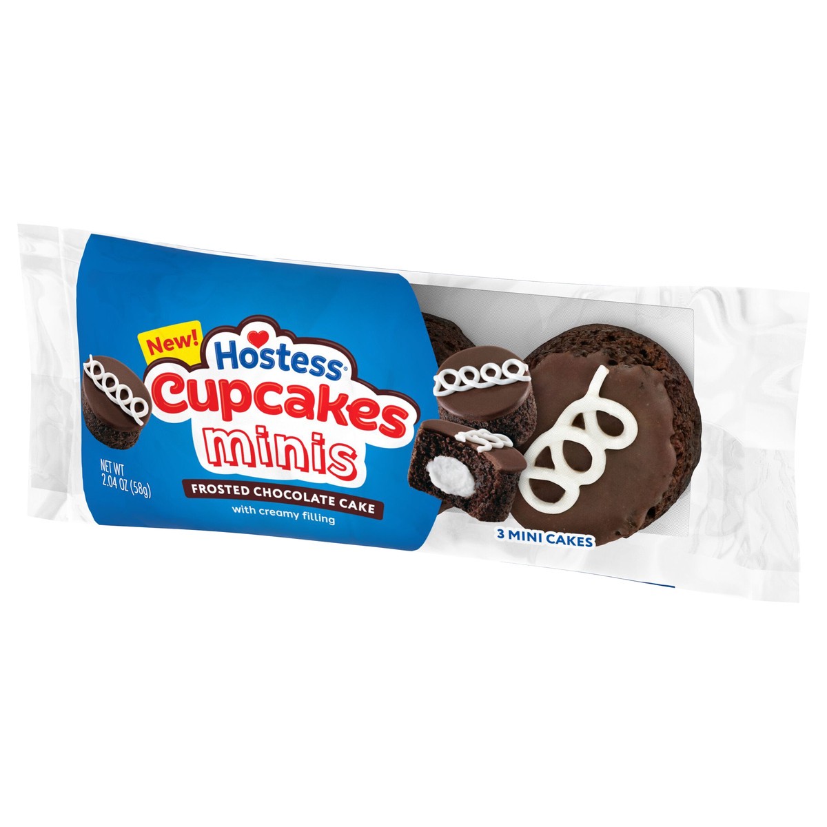 slide 10 of 15, Hostess Cupcakes Minis, Chocolate Snack Cakes, 2.04 Oz. Pouch (3 Ct.), 3 ct