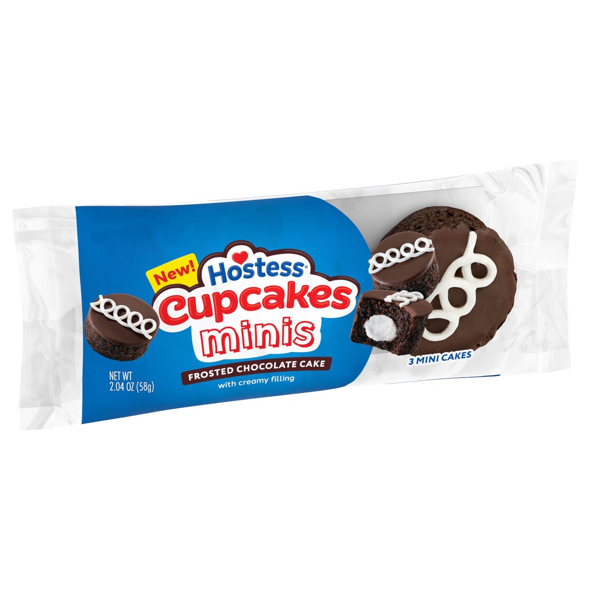 slide 3 of 15, Hostess Cupcakes Minis, Chocolate Snack Cakes, 2.04 Oz. Pouch (3 Ct.), 3 ct