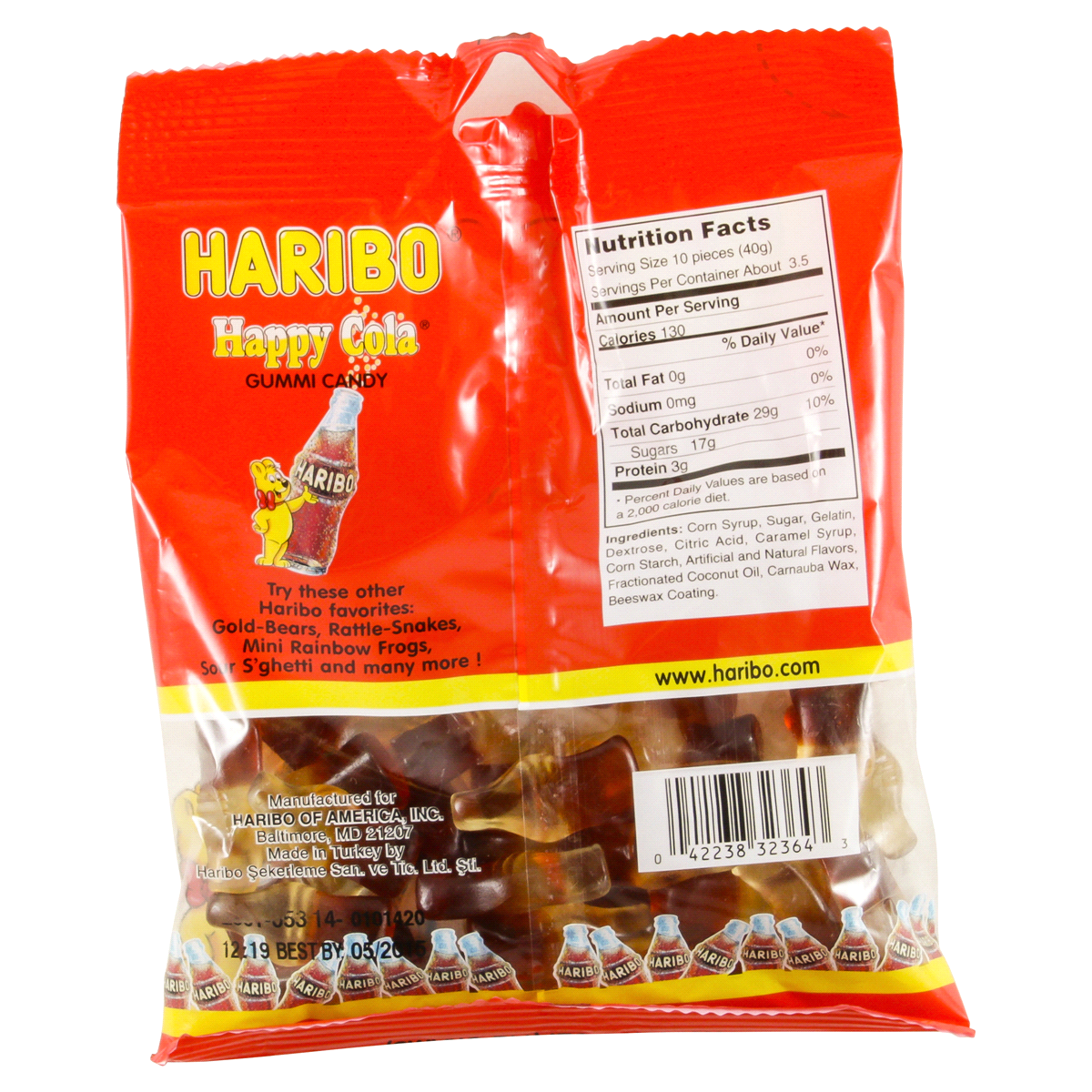 slide 2 of 2, Haribo Harbio Happy Cola, 5 oz