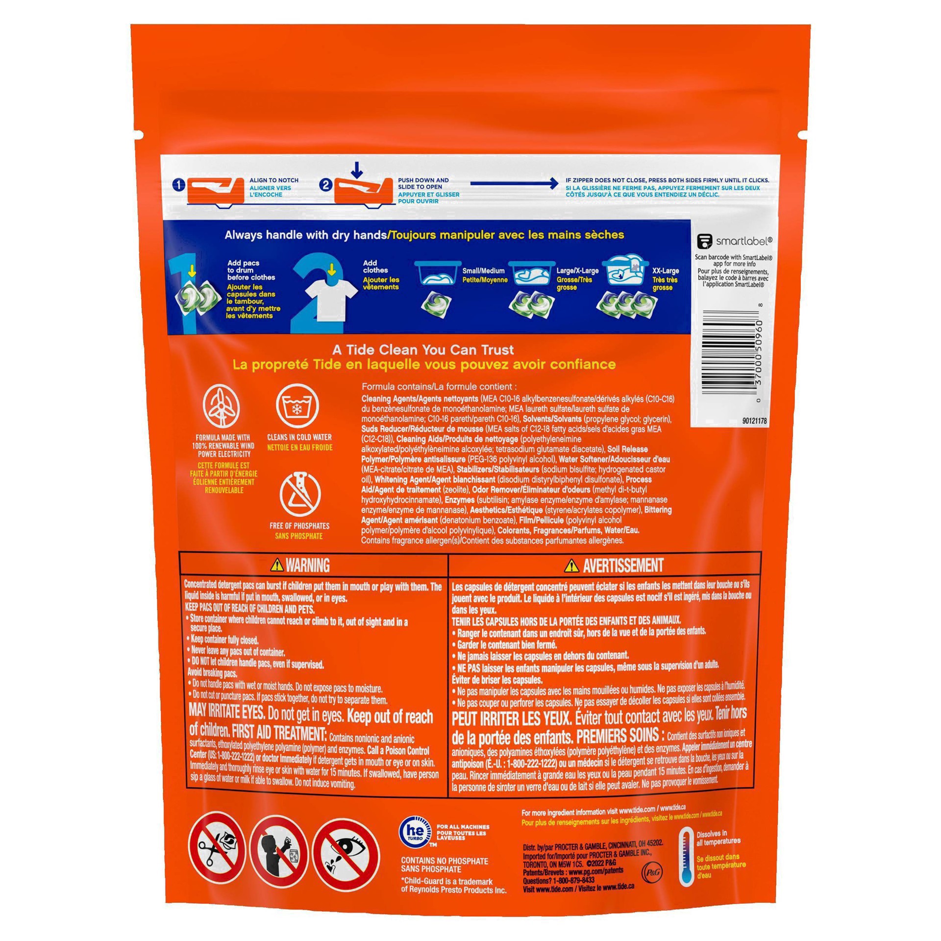 slide 70 of 90, Tide PODS laundry detergent pacs, 3-in-1 Stain Remover, Odor Fighter, Color Protector, 31 Count, HE compatible, Spring Meadow Scent, 31 ct