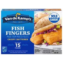 Van de Kamp's Crispy Battered Fish Fingers, aprox. 15 Fingers, 18.1 oz