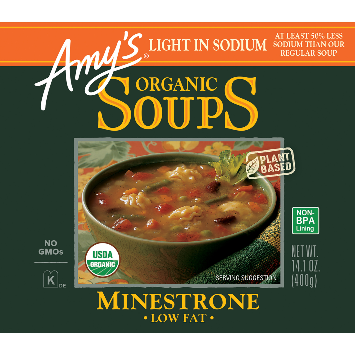 slide 2 of 4, Amy's Light in Sodium Minestrone Soup, 14.1 oz