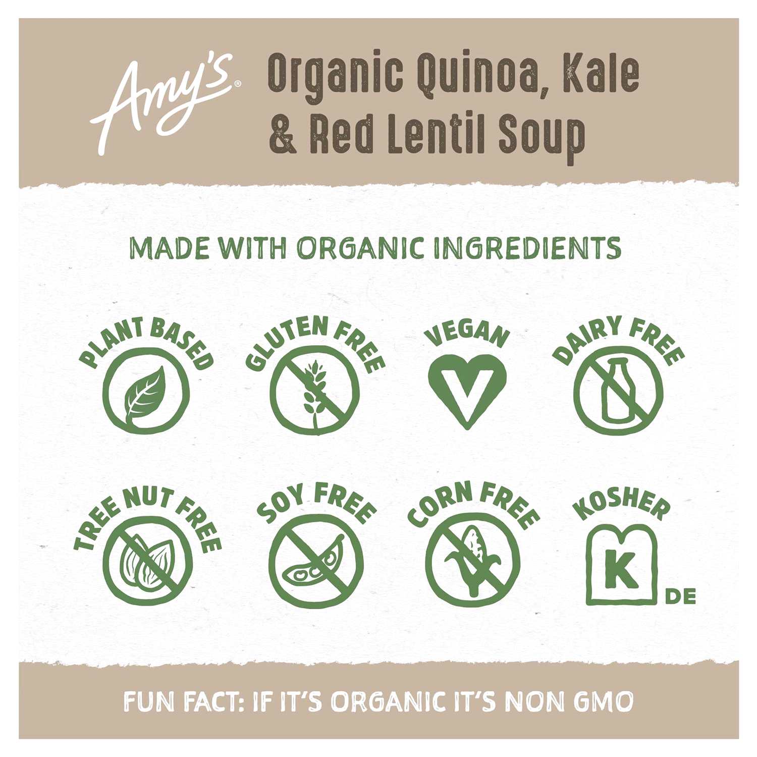 slide 5 of 5, Amy's Amy’s Organic Quinoa, Kale & Red Lentil Soup, 14.4 oz., 14.40 oz