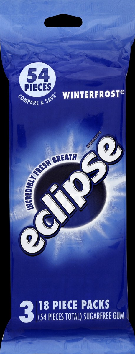 slide 3 of 3, Eclipse Winterfrost Sugarfree Gum, multipack (3 packs total), 3 pk; 18 ct