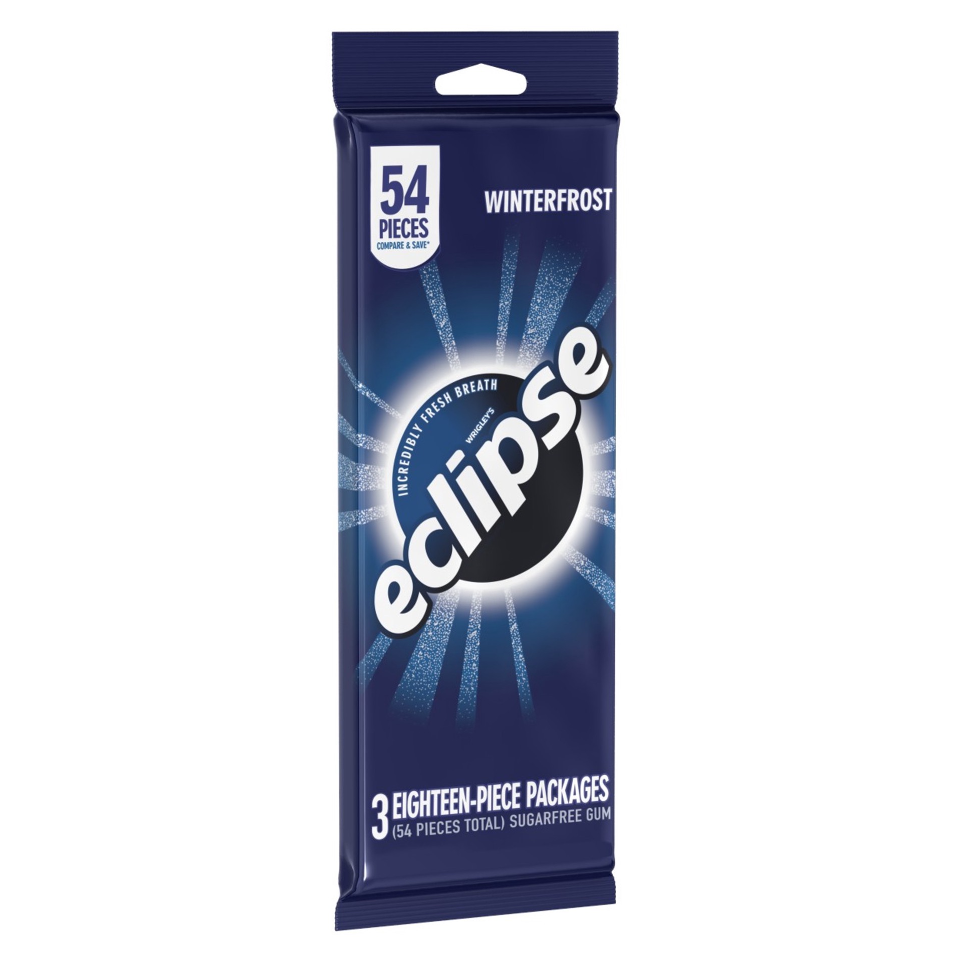 slide 1 of 3, Eclipse Winterfrost Sugarfree Gum, multipack (3 packs total), 3 pk; 18 ct