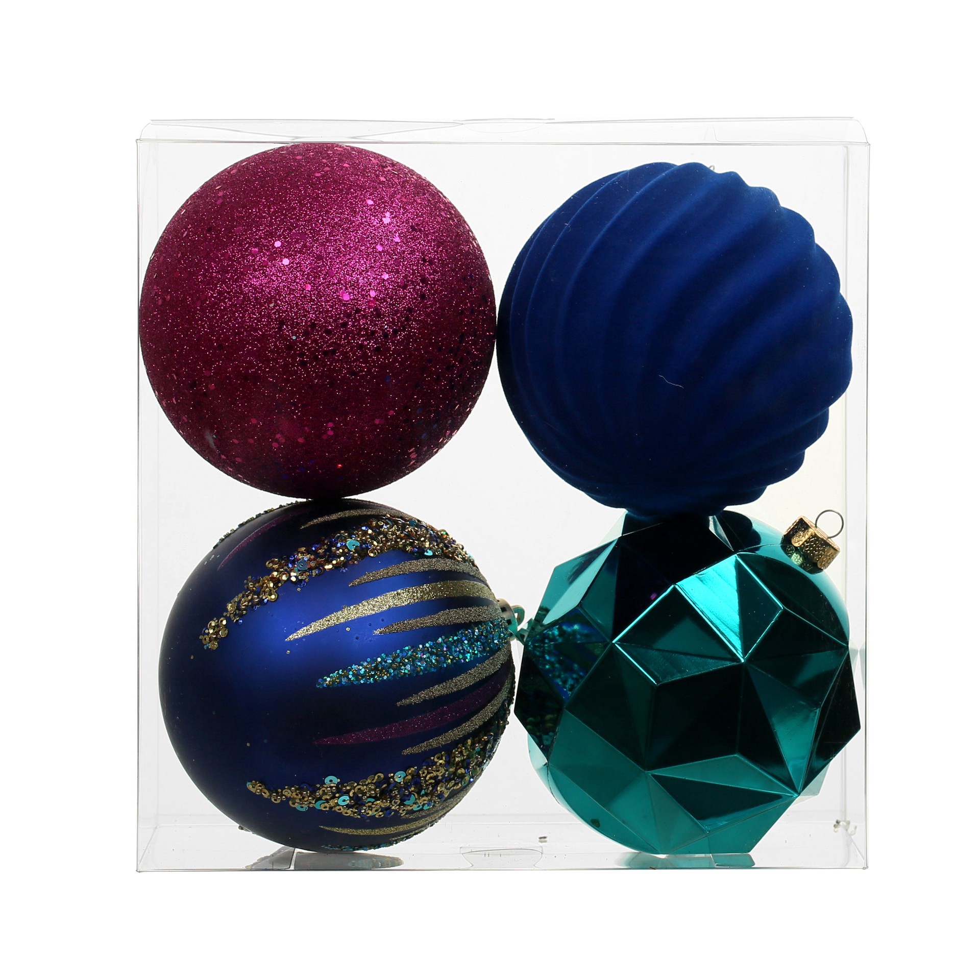 slide 2 of 3, 4 Pack 4.7" Jewels & Jolly Shatterproof Ball Ornaments By Ashland, 4 ct