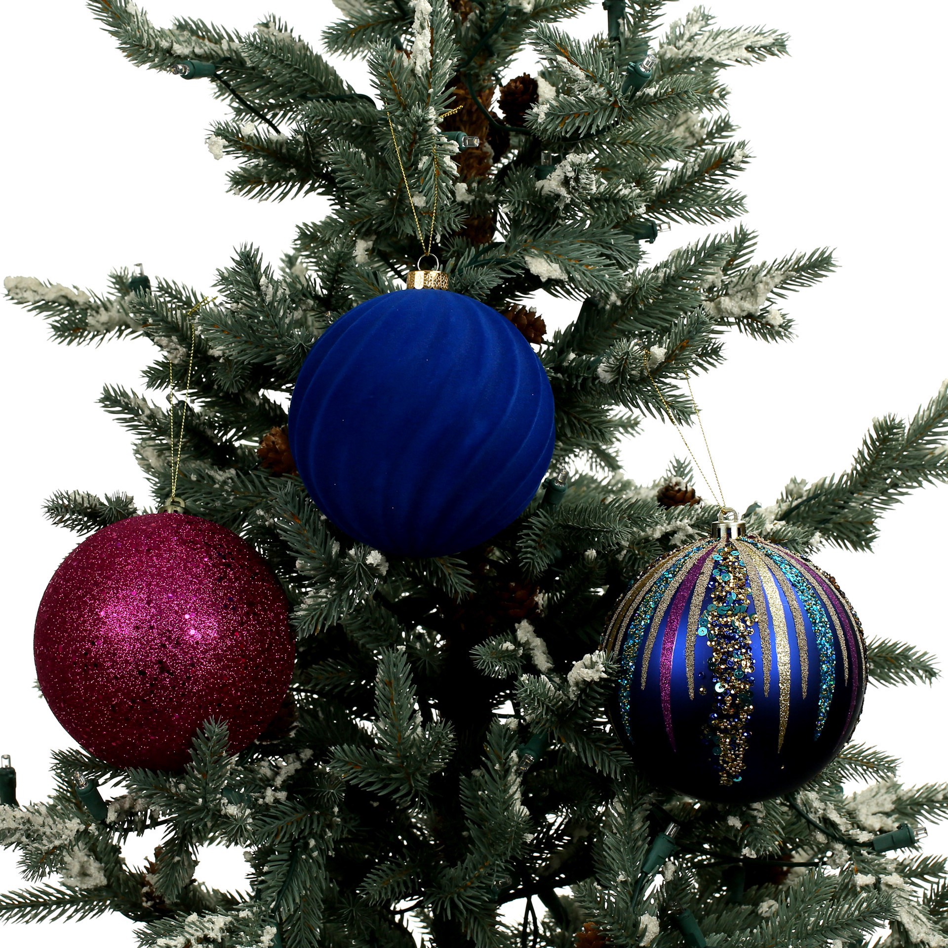 slide 3 of 3, 4 Pack 4.7" Jewels & Jolly Shatterproof Ball Ornaments By Ashland, 4 ct