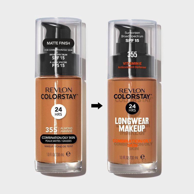 slide 6 of 8, Revlon ColorStay Makeup for Combination/Oily Skin with SPF 15 - 330 Natural Tan - 1 fl oz, 1 fl oz