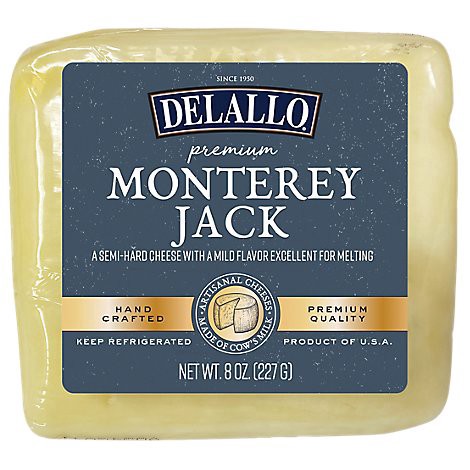 slide 1 of 1, Delallo Premium Monterey Jack Cheese - 8 OZ, 8 oz