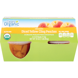 slide 1 of 1, Clearly Organic Diced Yellow Peaches, 4 ct