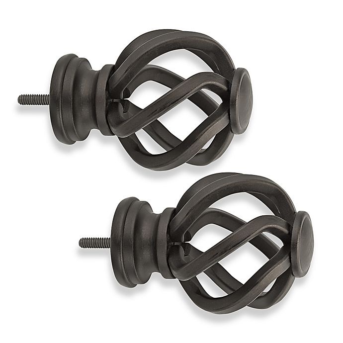 slide 1 of 1, Cambria Elite Birdcage Finials - Matte Brown, 2 ct