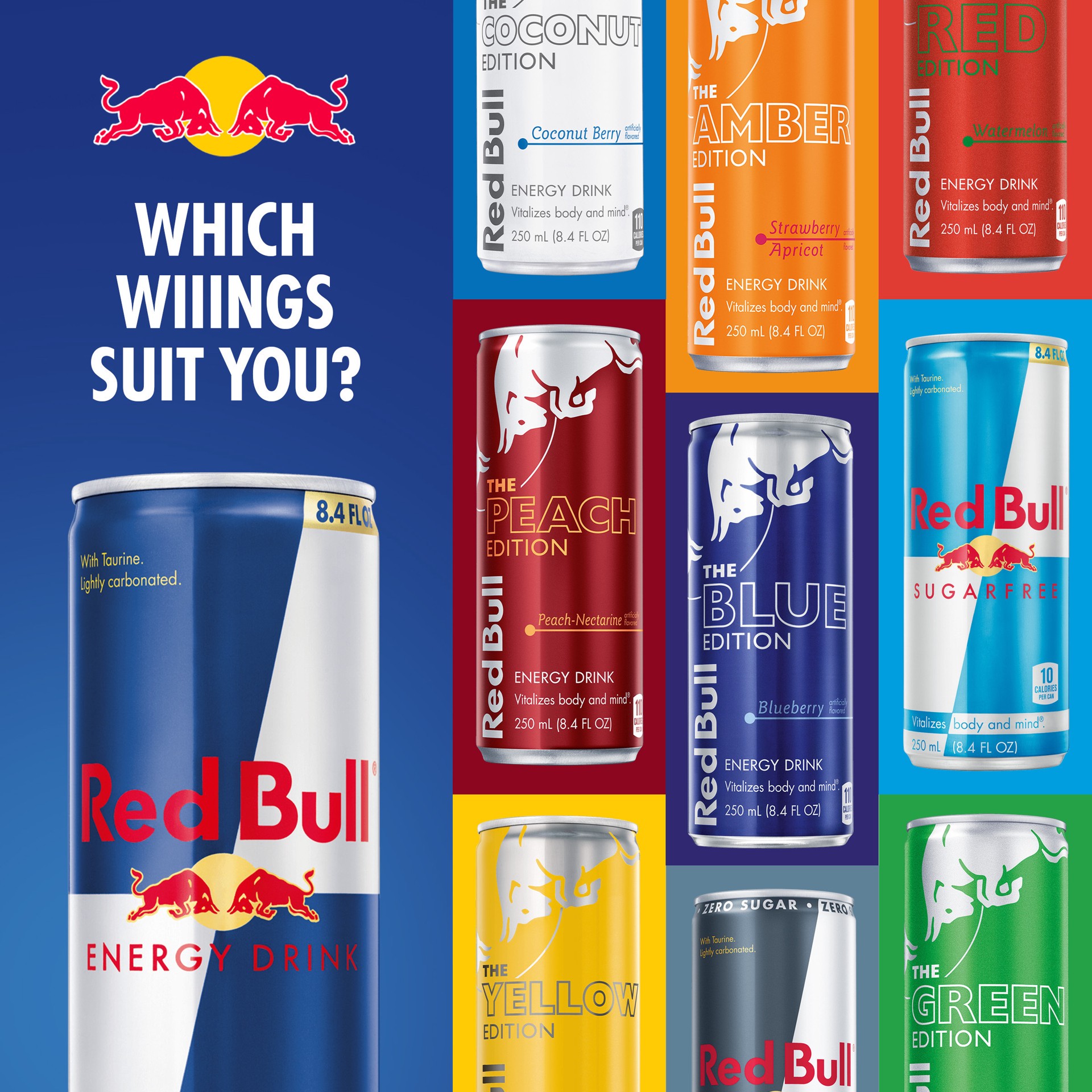 slide 7 of 9, Red Bull Yellow Edition Tropical Energy Drink, , Pack of 24 Cans - 201.60 fl oz, 201.60 fl oz