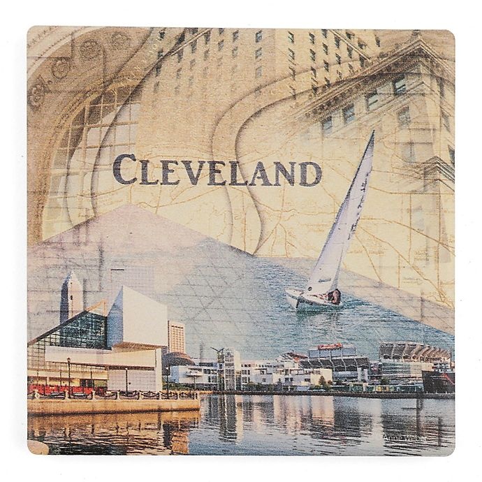 slide 1 of 1, Thirstystone Cleveland Center II Single Square Coaster, 1 ct