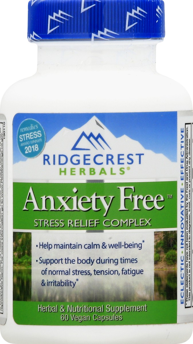 slide 9 of 13, RidgeCrest Herbals Ridgecrest Anxiety Free, 60 ct
