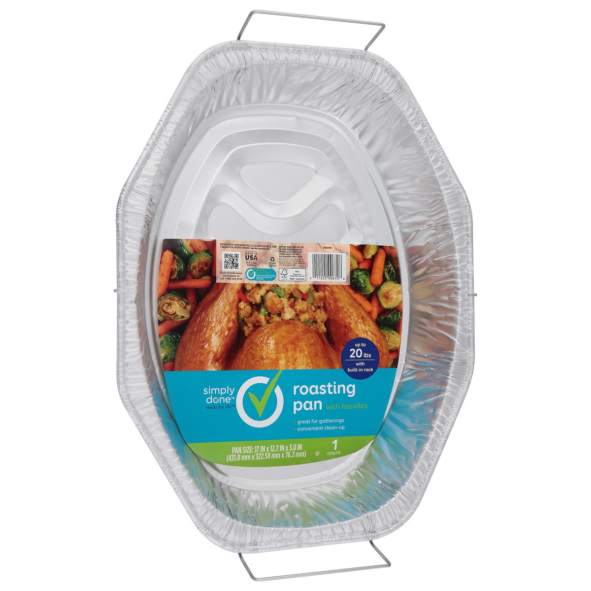 slide 2 of 9, Simply Done Roasting Pan with Handles with Built-In Rack 1 ea, 1 ct