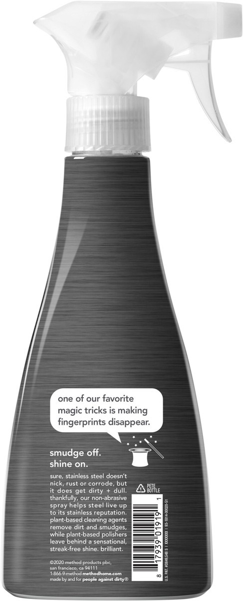 slide 8 of 8, method Stainless Steel Cleaner + Polish, Apple Orchard, 14 Ounces, 14 fl oz