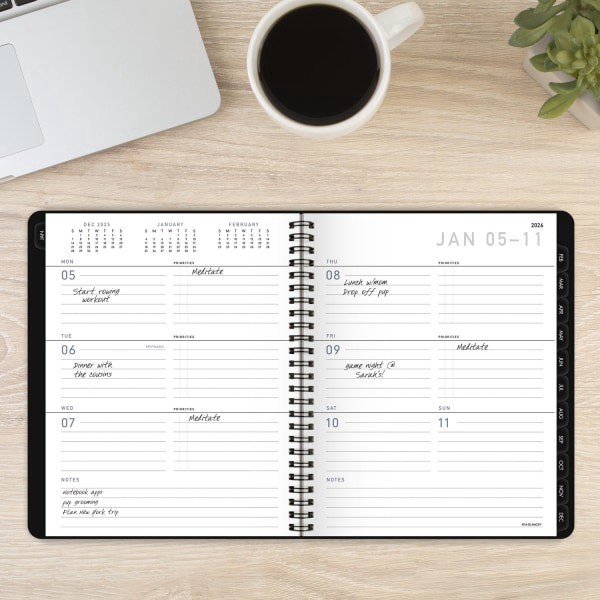 slide 8 of 10, AT-A-GLANCE® Contemporary Lite 2026 Weekly Monthly Planner, Black, Medium, 7"" x 8 3/4"", 1 ct
