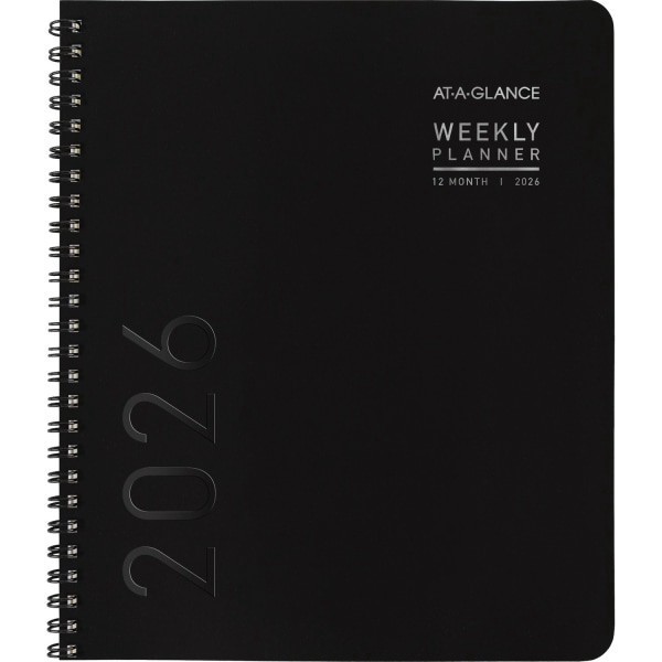 slide 2 of 10, AT-A-GLANCE® Contemporary Lite 2026 Weekly Monthly Planner, Black, Medium, 7"" x 8 3/4"", 1 ct